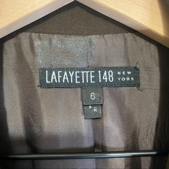 Lafayette 148 Brown Half Sleeve Two Button Wool Blazer Jacket Size 6 EUC - Picture 5 of 7